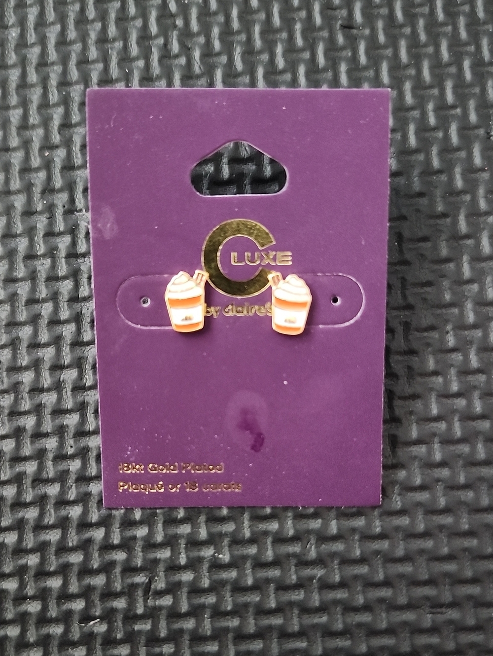 Luxe Kids Orange & White Milkshake Stud Earrings
